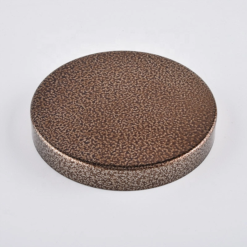 Logo printing round amber metal lid cover for candle jars