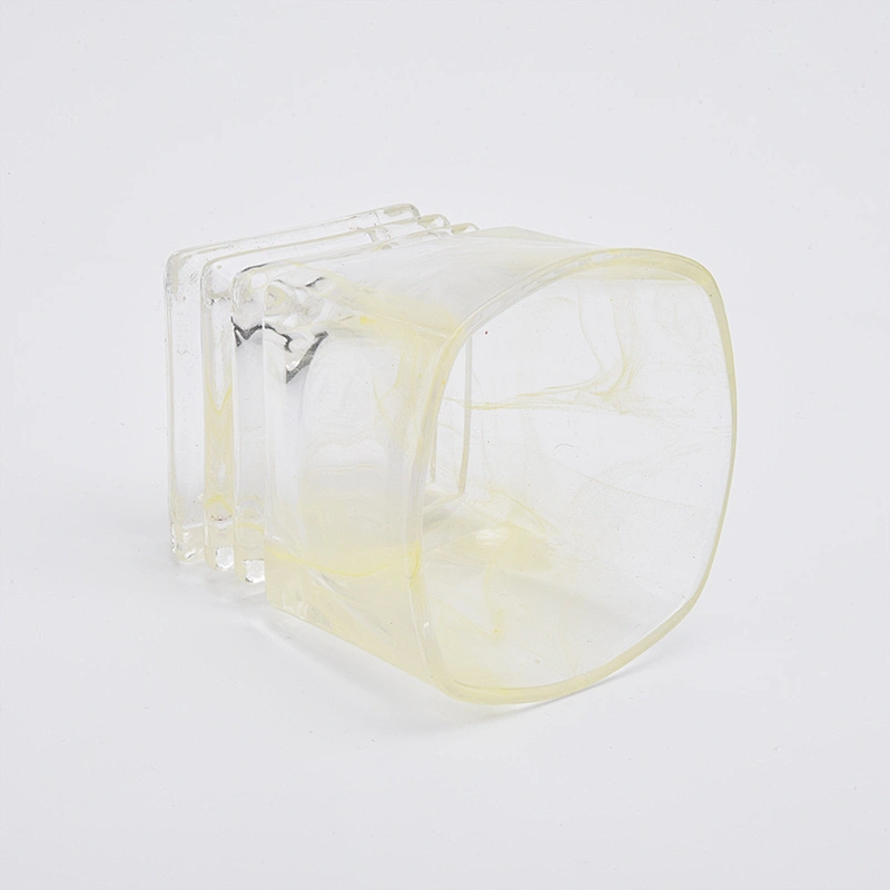 130ml smoke appearance yellow pigment glass candle jar for home decorations