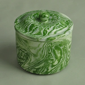 Wholesales decorative marble ceramic hurricane candle holder with lid