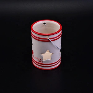 Christmas star tealight ceramic candle jar