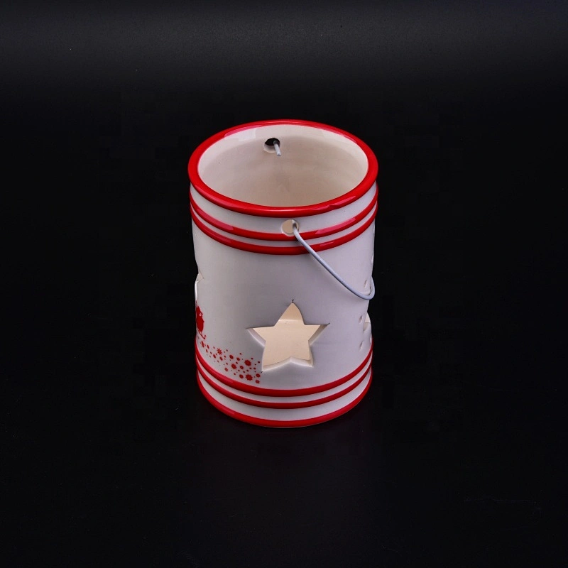 Christmas star tealight ceramic candle jar