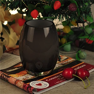 Luxury black glass cut candle holders