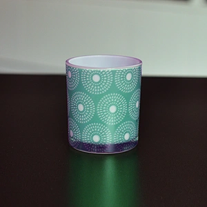26+years brand cooperation 10oz flower printing custom glass candle holder