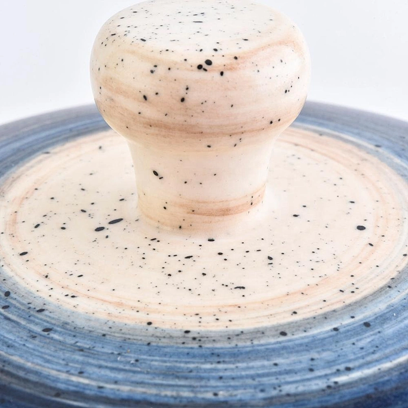 Wholesales custom blue luxury ceramic candle jar with lids