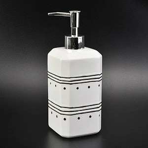 glazing ceramic bath accessories sets simple pattern ceramic bottle soap dish tumbler