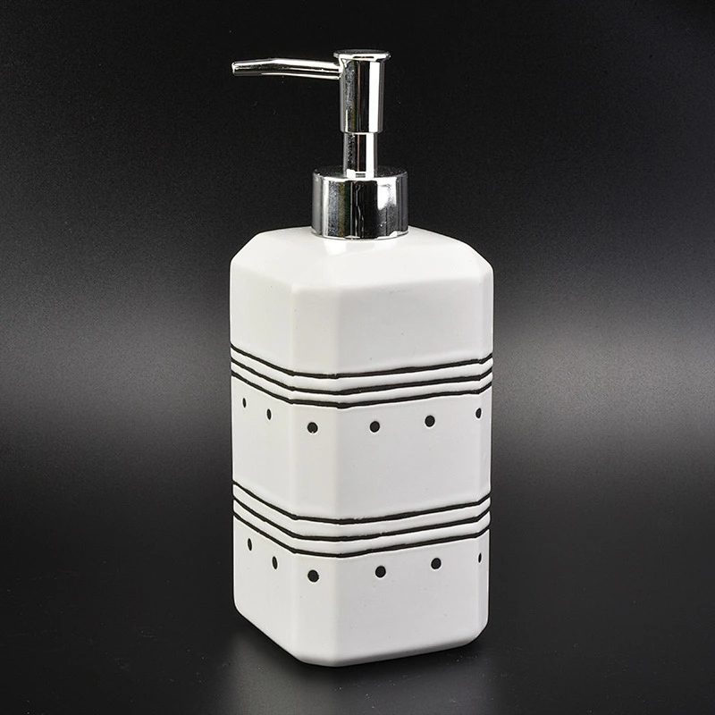 glazing ceramic bath accessories sets simple pattern ceramic bottle soap dish tumbler