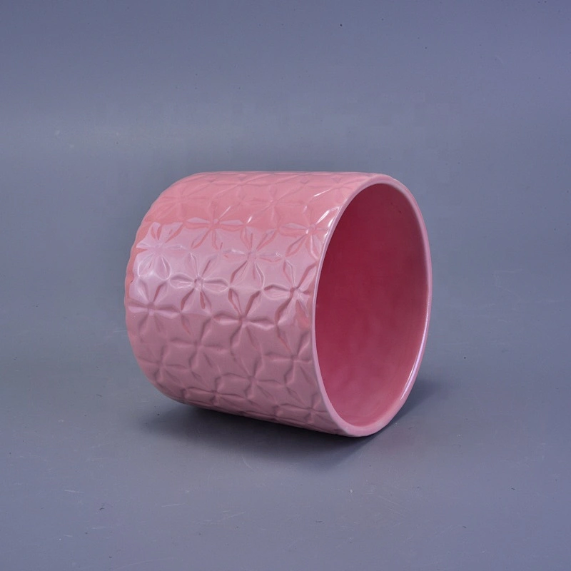 Wholesales colorful ceramic empty candle jar for luxury candle making