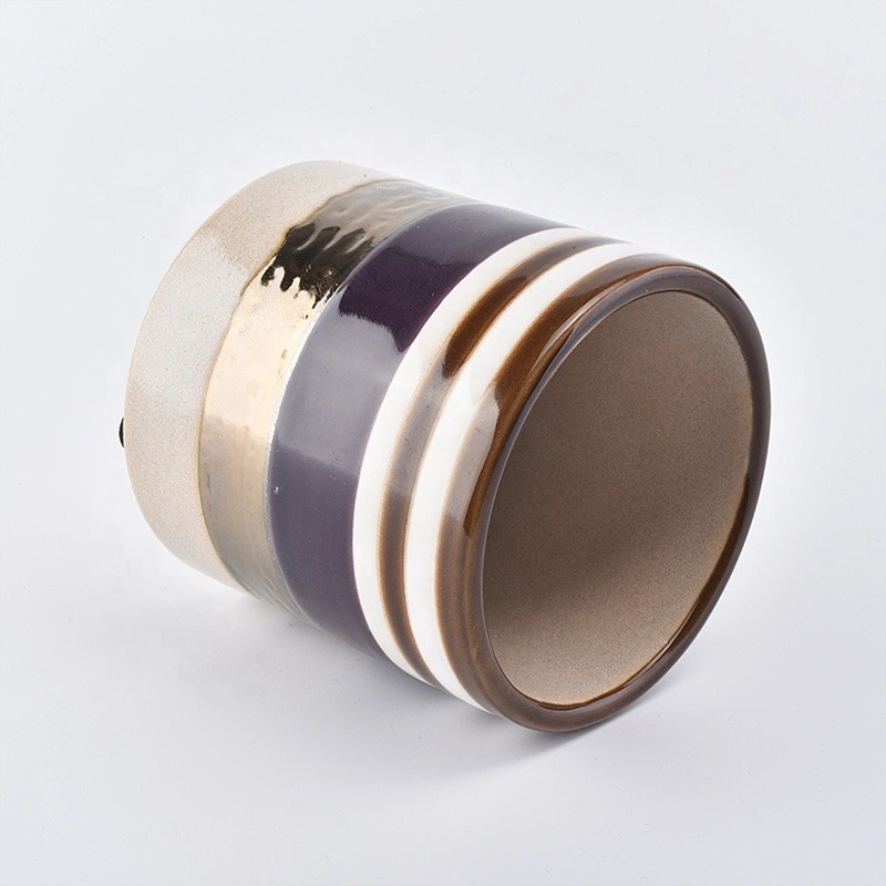 350ml Cylinder brown ceramic candle jar home decor