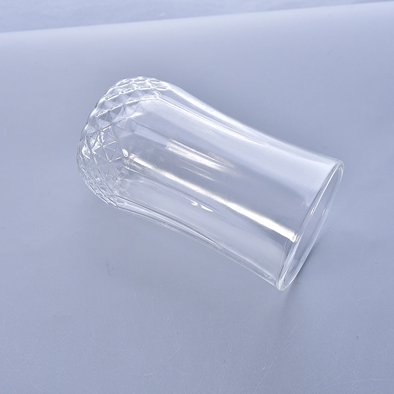 Clear double wall glass with diamond design