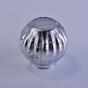 Luxury round silver mercury glass candle holder 10oz 20oz