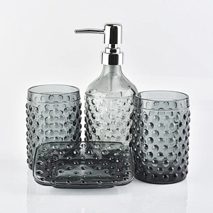 black glass mosaictoothbrush holder tumbler soap dish bathroom-accessories-set