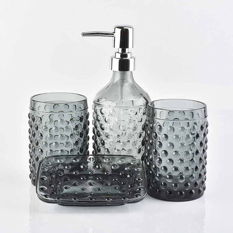 black glass mosaictoothbrush holder tumbler soap dish bathroom-accessories-set