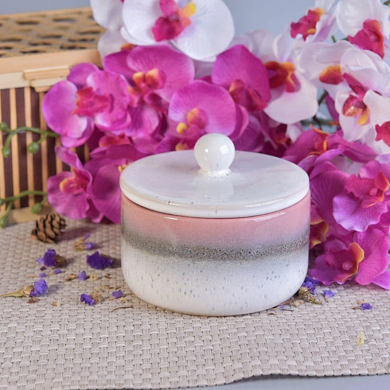 10oz 12oz 14oz Home decor ceramic candle jar with lid