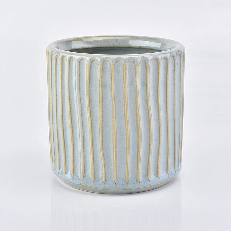 Vintage custom ceramic marble candle vessel