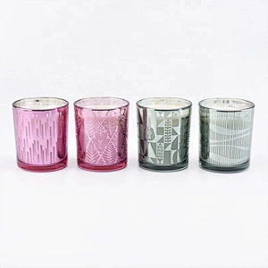 Home Decorative empty Glass Candle jar in bulk