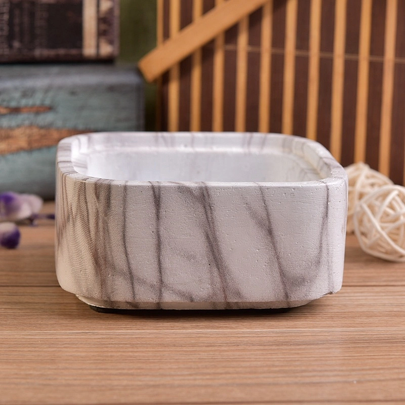 8oz 10oz 12oz Custom square grey cement Candle jars