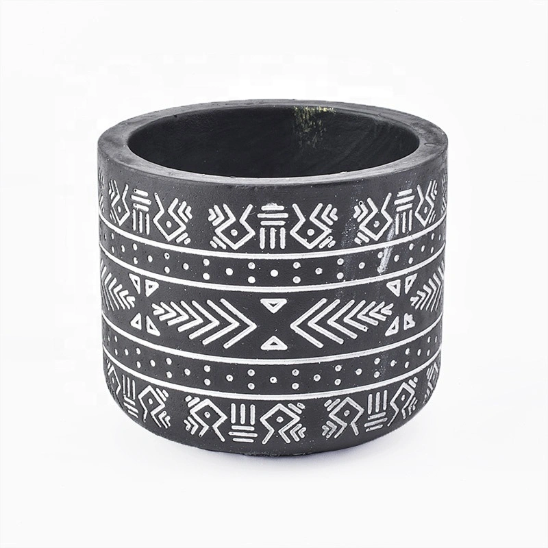 250ml Custom black cement Candle jars Wholesales