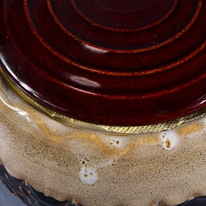Manufacturer China amber ceramic candle holder with lid home decoration