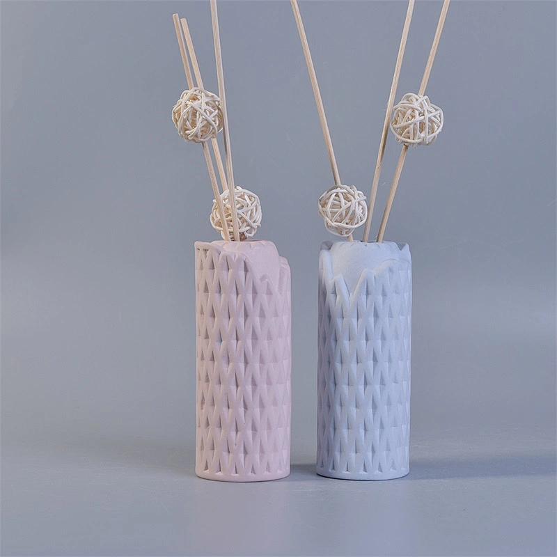 wholesale ceramic matte white reed aroma diffuser empty bottles