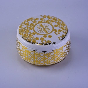 6oz 8oz 10oz Modern foiling scented candle ceramic tin with lid