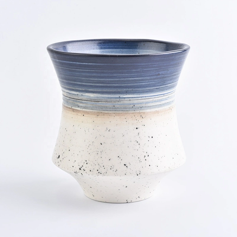 Wholesales custom glazed ceramic jar for candle home decoration