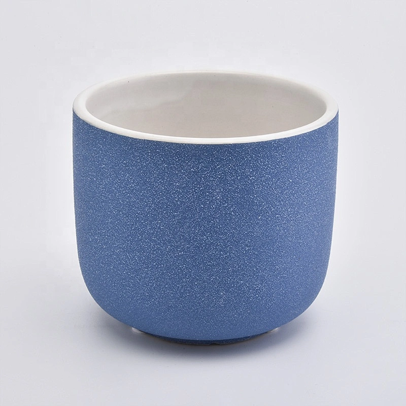 Customized matte blue votive candle jars home decor