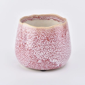 Geo cut empty Ceramic Candle jar for Home Decoration