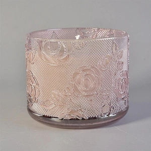 Customized rose decorative luxury glass holder for candle making