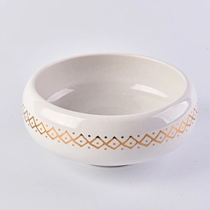 Home decor circle decorative standing ceramic candle container