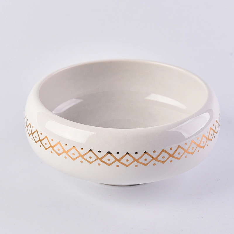 Home decor circle decorative standing ceramic candle container
