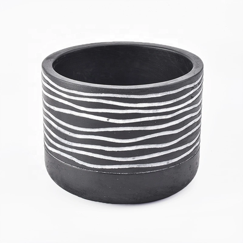 Home decoration for wedding Matte black Concrete Candle Holders Wholesales