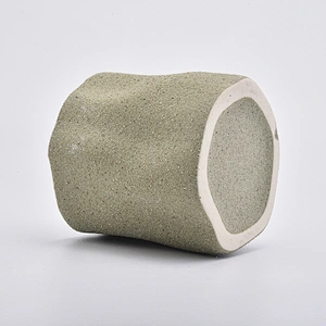 Green Sand Effect Ceramic Candle Containers  for Home Decor Soy Wax Candlestick