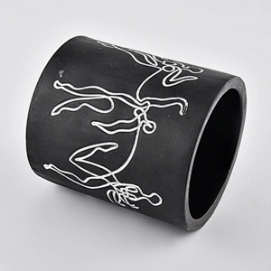 Matte Black Concrete Candle Jars Wholesale