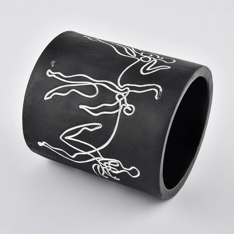 Matte Black Concrete Candle Jars Wholesale