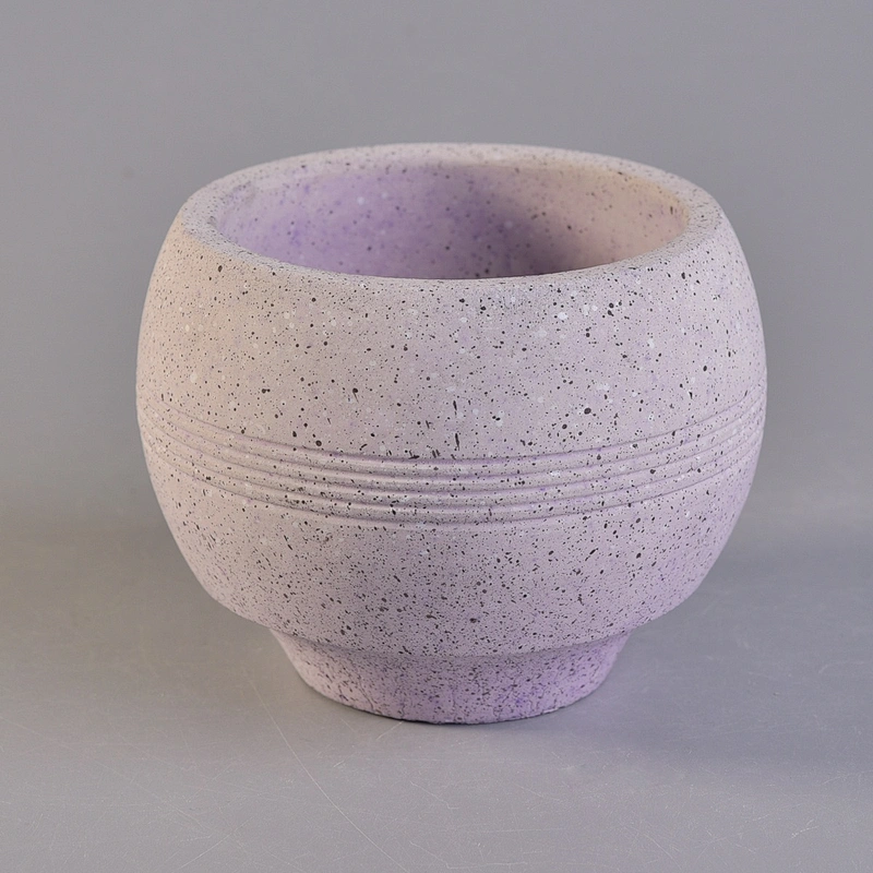 Wholesales Home decor customized purple decorative empty concrete candle holders