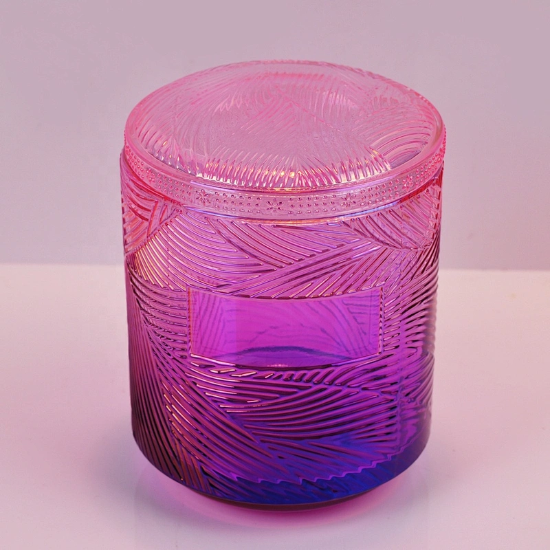 10oz 20oz Luxury lotus tealight glass candle holder with lids