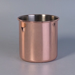 Vintage tall Metallic candle tin 15oz