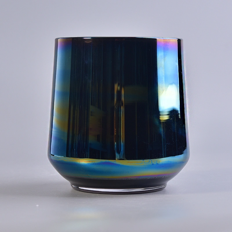 high quality new creative iridescent decorative glass candle jar
