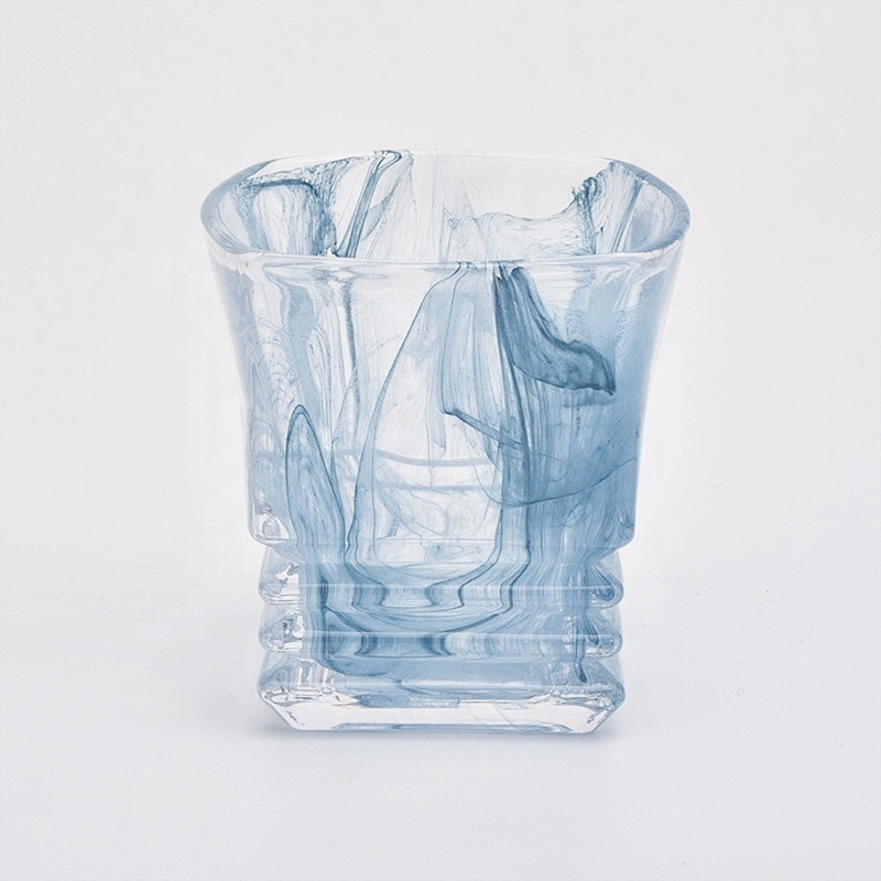 Sunny square hurricane tea light glass candle holder for christmas