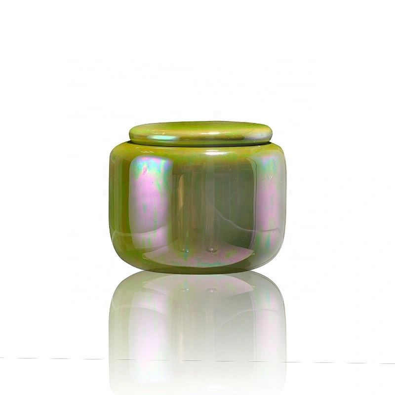 8oz Home decor colored ceramic candle container with lid