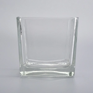home decor rectangle glass candle jar