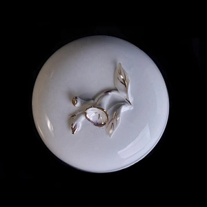 Home decoration custom white ceramic jar candle with lid