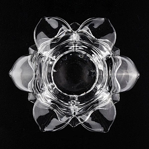 Custom lotus Wholesales luxury tealight crystal glass candle jar
