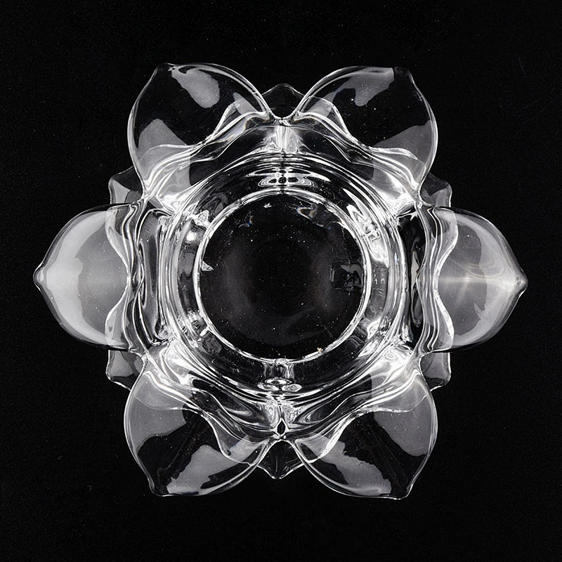 Custom lotus Wholesales luxury tealight crystal glass candle jar