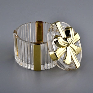 luxury glass candle container with lid