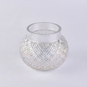 Wholesales Luxury white round glass jar candle