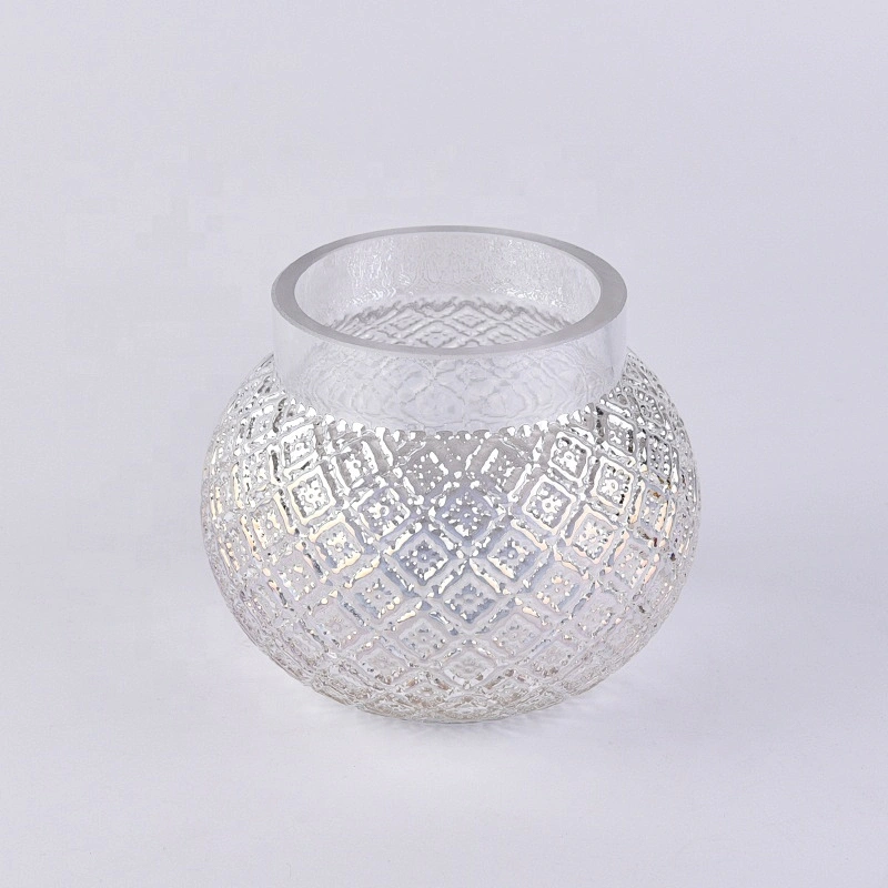 Wholesales Luxury white round glass jar candle