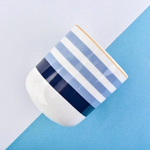 Sunny empty tealight custom blue ceramic candle jar holders