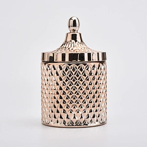 Luxury Rose Gold Christmas Candle Jar Glass With Lids