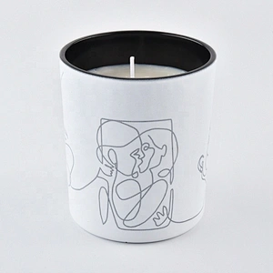 10oz matte white glass candle holder